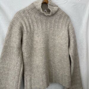 See by Chloe Women Chunky Aspen Turtleneck  Pullover Sweater Light Natural M